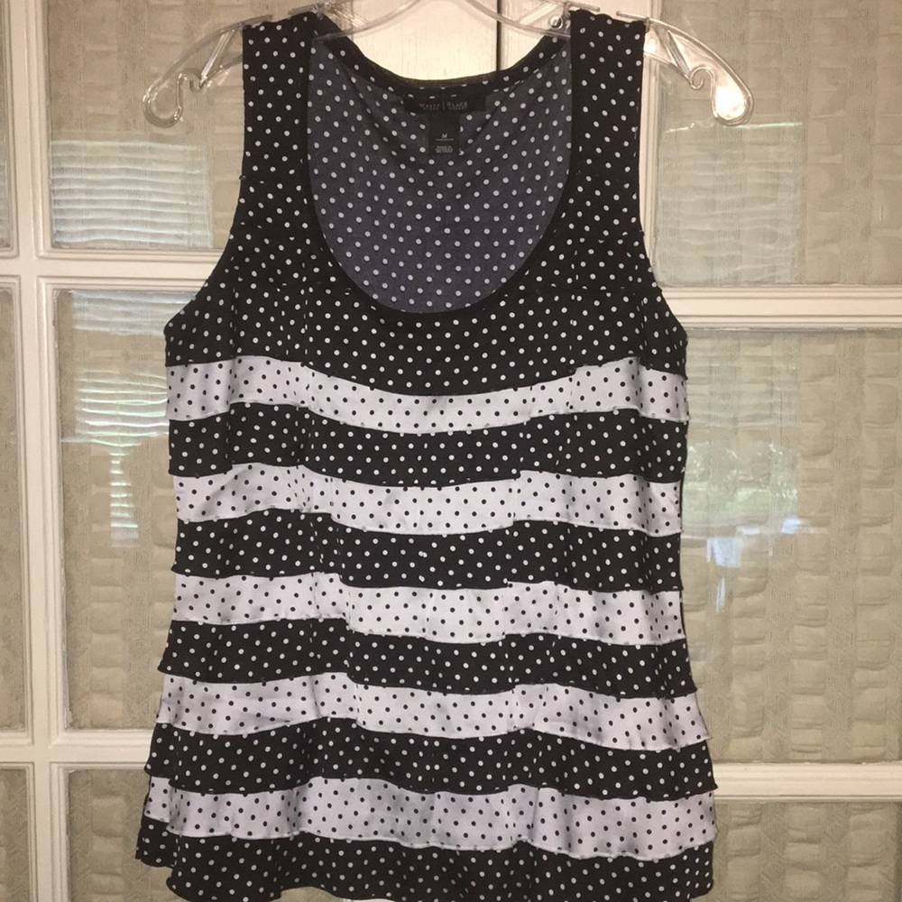 White House Black Market black/white tank Medium
